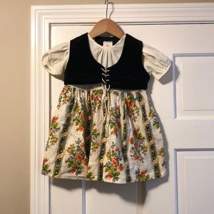 Vintage little girl’s dress and black velveteen vest